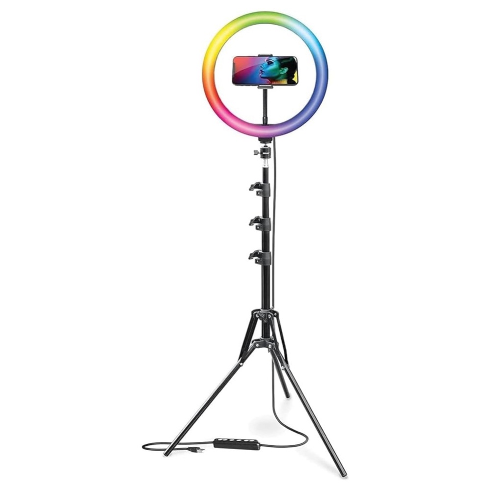 Bower 12” RGB LED Selfie Ring Light Kit w/ Tripod & Wireless Remote - Picture 2 of 9